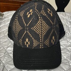 pistil Black Lace-Overlay Mesh Trucker Hat